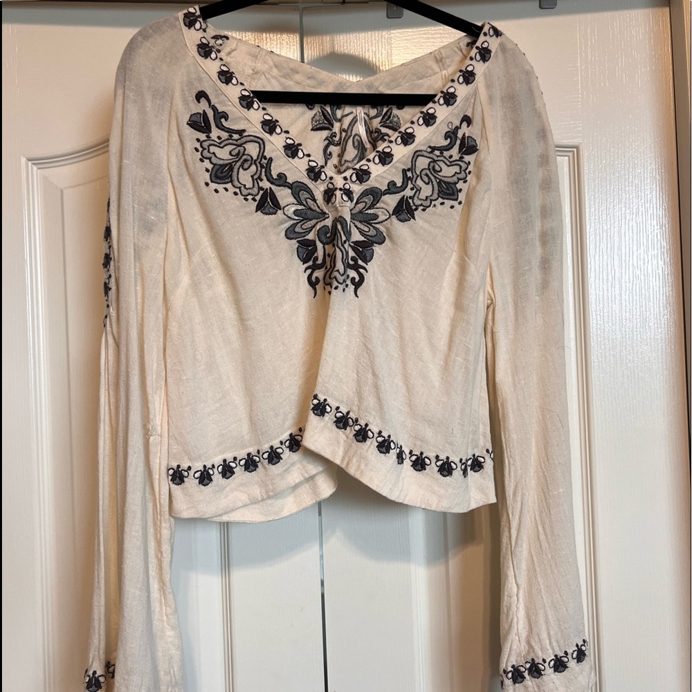 Cream free people long sleeve